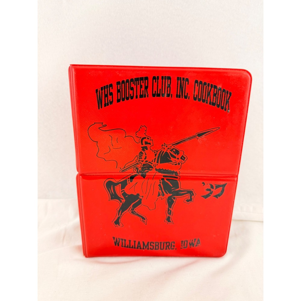 Vintage 1997 WHS Booster Club Cookbook Williamsburg Iowa Red Binder Jumbo Jack's